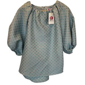 Caryn Lawn Cami Jacquard Top Blue One Size NWT